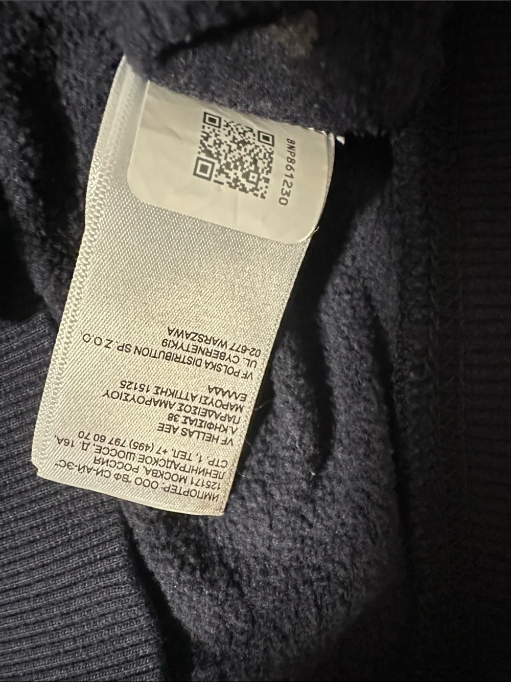 The North Face Men’s Navy Crewneck Hoodie with White Logo